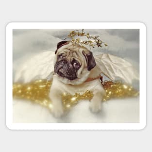 Pug Dog Angel Sticker